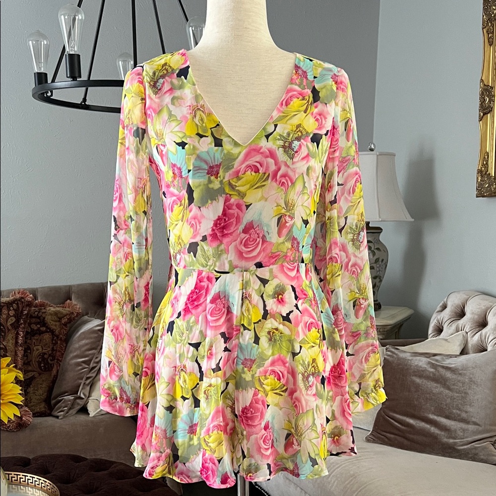 Lush Floral V-Neck Romper
